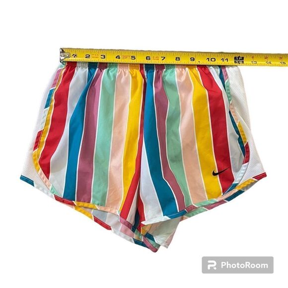 Nike Dri Fit Large Shorts Girls Stripes Multicolor Gym Running - Picture 3 of 9
